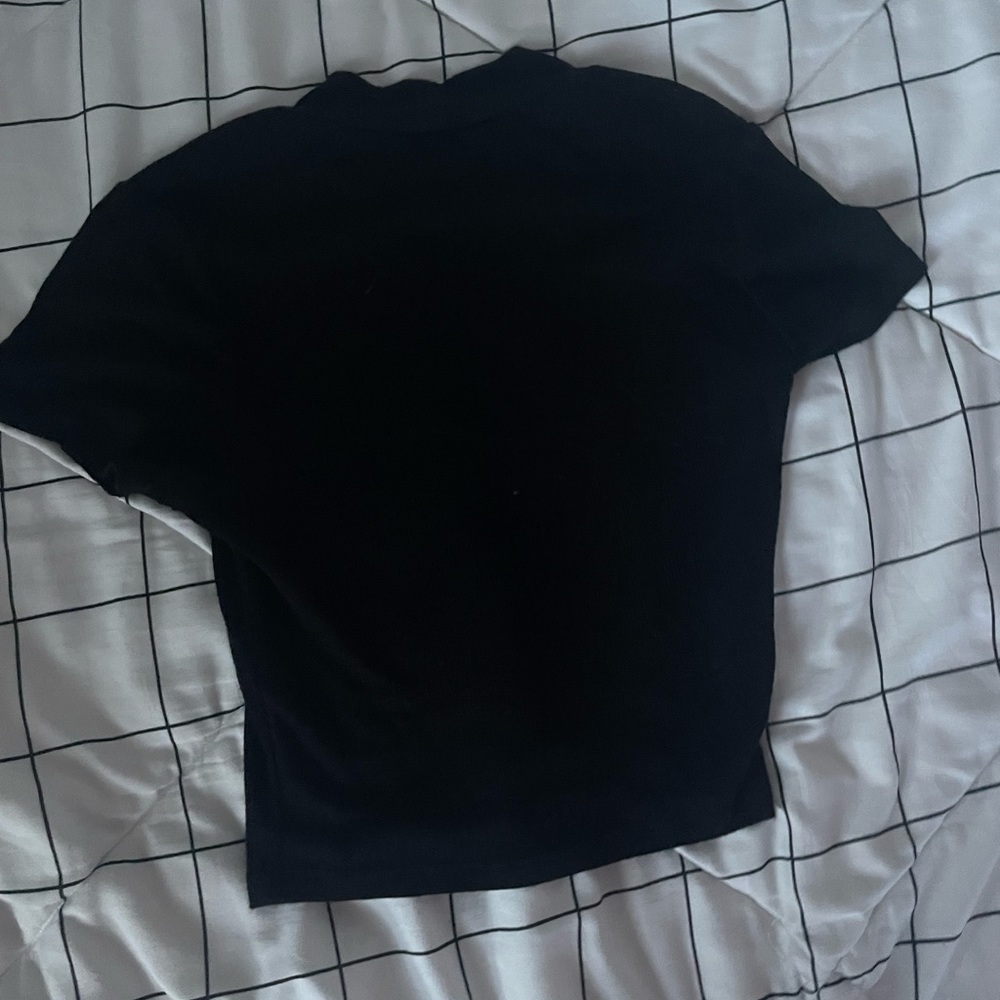 Black turtleneck, crop top